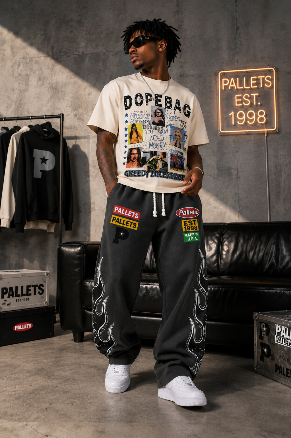 Pallets Flame Graphic Sweatpants