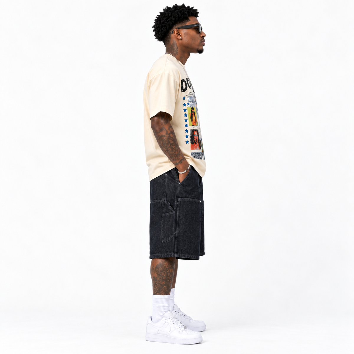 Dopebag Graphic T Shirt for Men, Vintage Streetwear Printed Tee