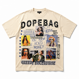 Dopebag Graphic T Shirt for Men, Vintage Streetwear Printed Tee