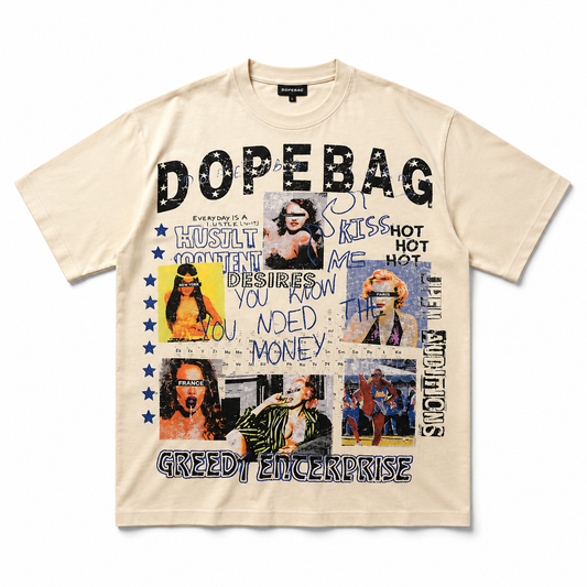Dopebag Graphic T Shirt for Men, Vintage Streetwear Printed Tee