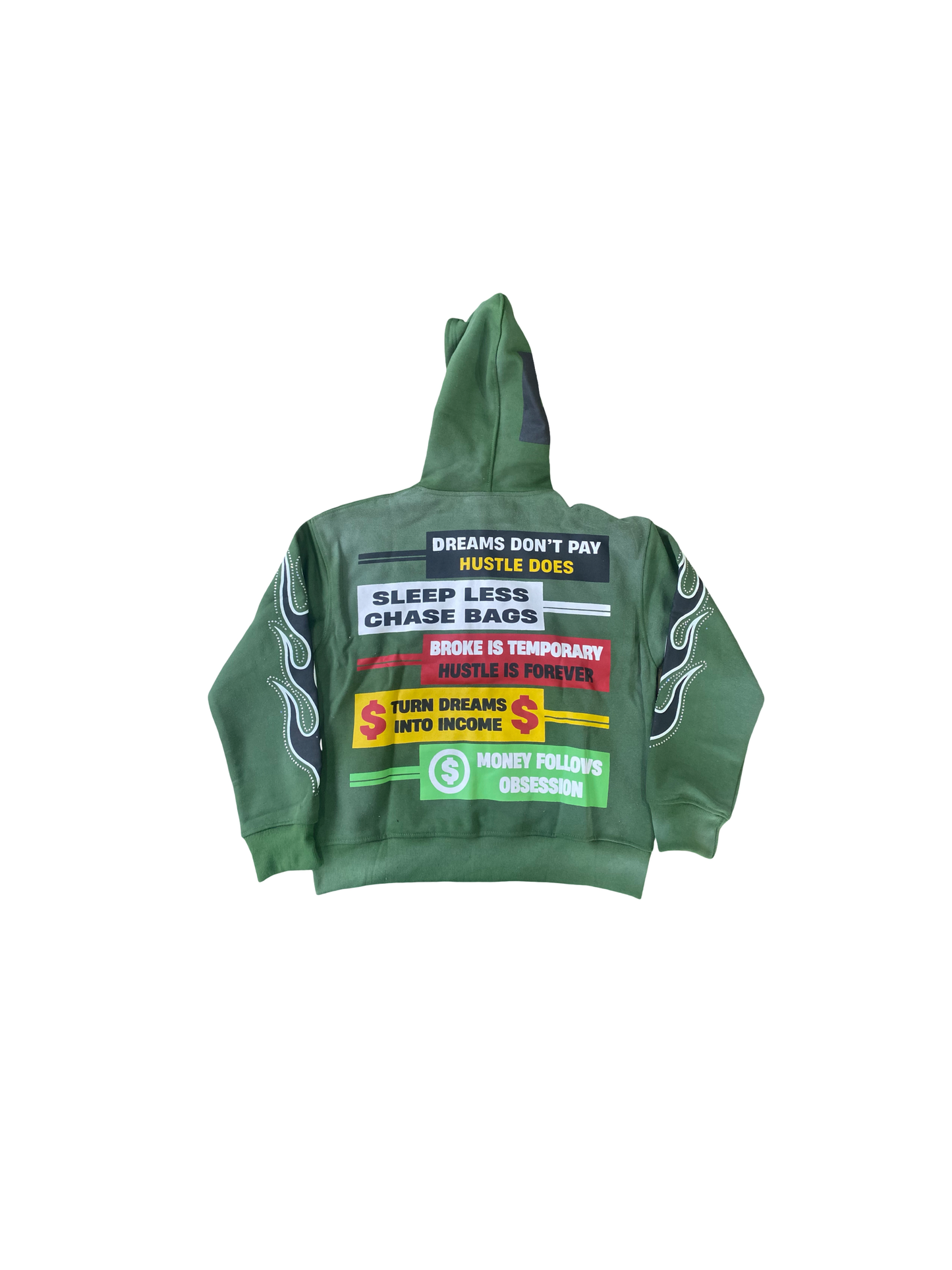 Green Graphic Zip-Up Hoodie
