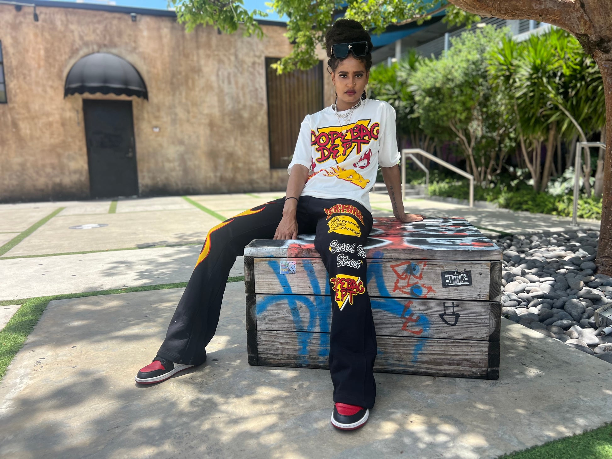 dopebag clothing streetwear graphic tees oversized outfit