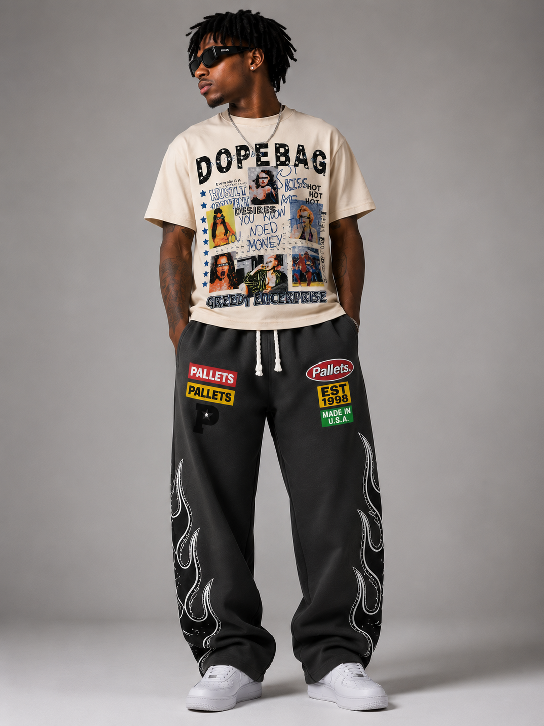 Pallets Flame Graphic Sweatpants