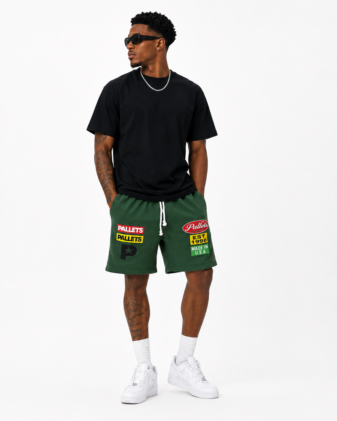 Green Pallets Graphic Shorts