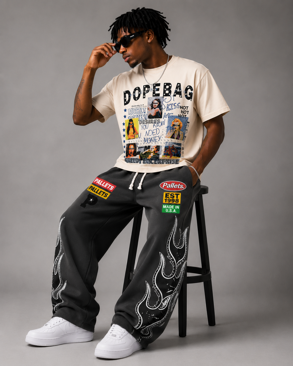 Pallets Flame Graphic Sweatpants